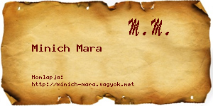 Minich Mara névjegykártya